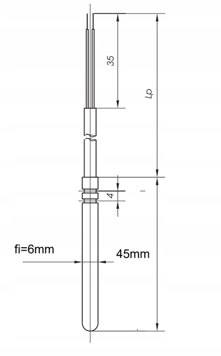 Czujnik temperatury do sterownika PLUM CT4, 5m