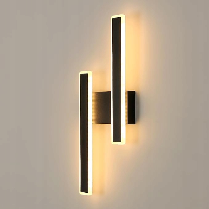 LAMPA SCIENNA KINKIET LED CZARNA NOWOCZESNA KORYTARZ DO SALONU 3000K