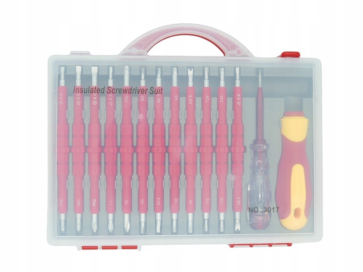 ZESTAW WKRĘTAKÓW ŚRUBOKRĘTY IZOLOWANE 25 ROZMIARÓW + WALIZKA DLA