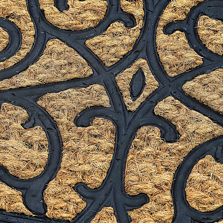 WYCIERACZKA POD DRZWI ZEWNĘTRZNA PÓŁOKRĄGŁA 40X60 DO BUTÓW KOKOSOWA BRĄZOWA