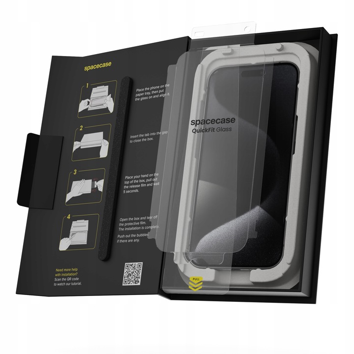 SZKŁO HARTOWANE DO IPHONE 15 PRO MAX Z APLIKATOREM QUICKFIT - 2 SZTUKI