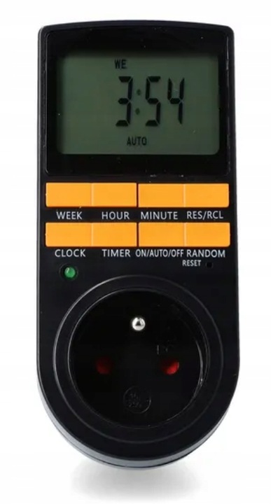 PROGRAMATOR CZASOWY WŁĄCZNIK WYŁĄCZNIK LCD CYFROWY HARMONOGRAM 7 DNI 10 UST