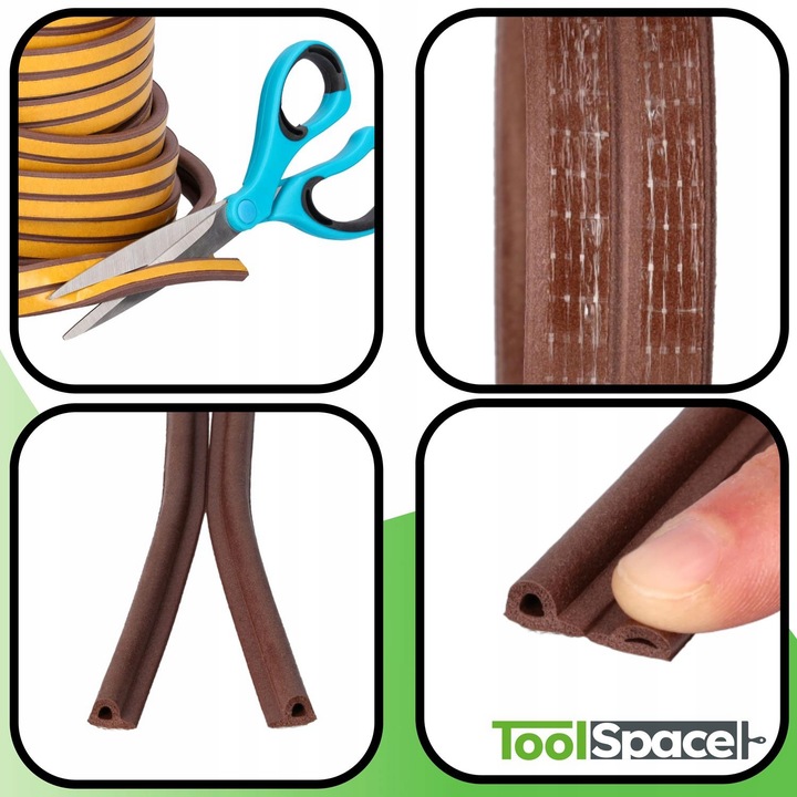 Uszczelka do okien i drzwi profil P 25 mb BRĄZ