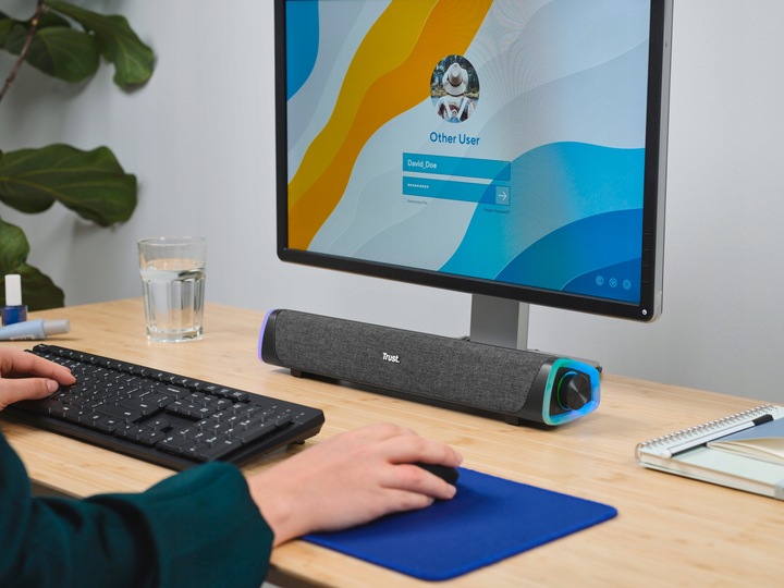 GŁOŚNIK SOUNDBAR KOMPUTEROWY LED USB 12W STEREO KOMPAKTOWY BIUROWY