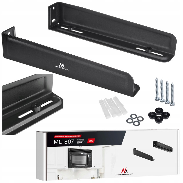 Uchwyty Półka Wieszak pod MIKROFALÓWKĘ Mikro DVD SAT DVB Tuner Solidna 35kg