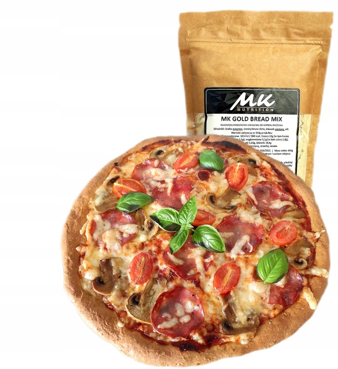 CHLEB KETO PIZZA KEBAB Mieszanka chlebowa MK GOLD BREAD MIX białkowa 600g