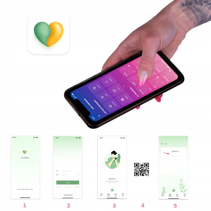 Posuwisty Wibrator Damski, Penis Motylek Pod Majtki, Dildo na Smartfon APP