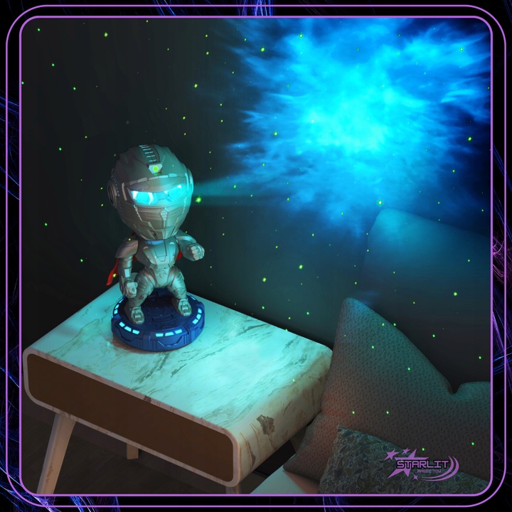 Projektor Gwiazd z Głośnikiem Bluetooth Lampka + 8 Dźwięków Relaksuje 4w1