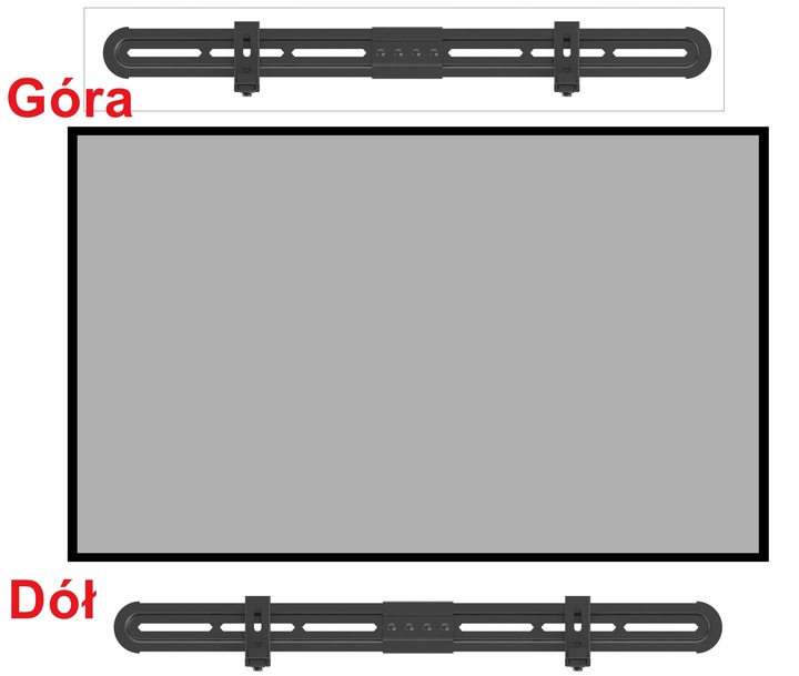 Uchwyt do Głośnika typu Soundbar pod i nad Telewizor Uniwersalny