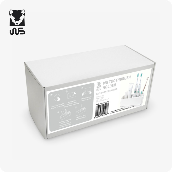 Uchwyt na szczoteczki do zębów Wieszak Organizer łazienkowy Kubek Pojemnik