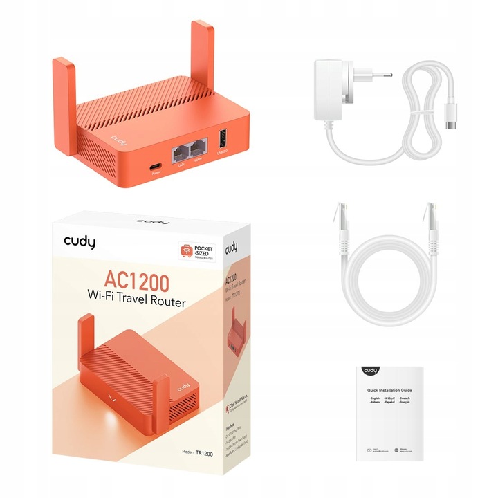 Router sieciowy Cudy TR1200 LAN przenośny modem Wi-Fi 5 Wi-Fi VPN podróżny