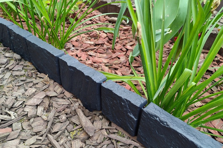 390 cm Piękna PALISADA OGRODOWA Szeroki Rant STEIN Kamień Łupany