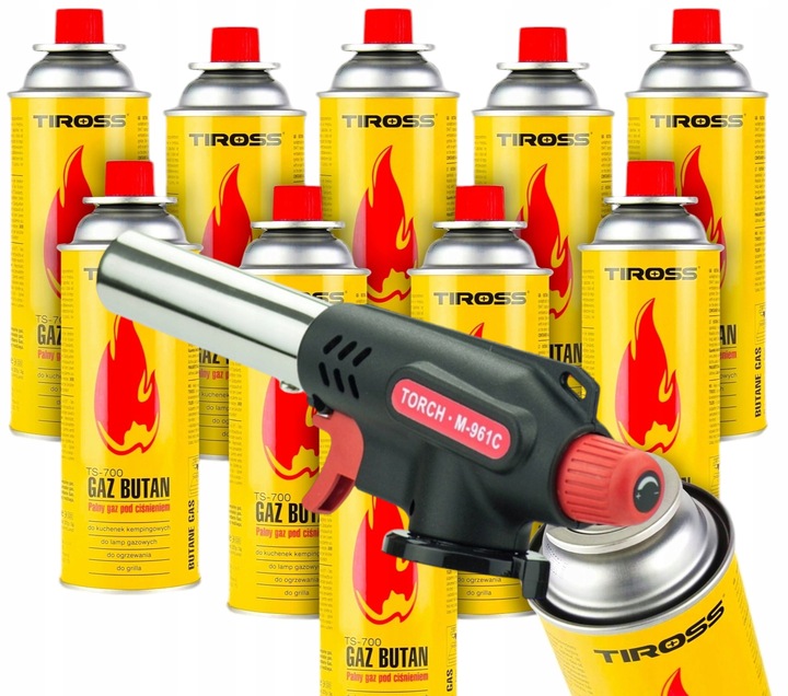 Palnik Lutownica gazowa opalarka palnik 360° + 6 x GAZ KARTUSZ