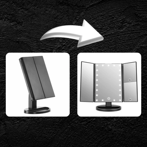 PODŚWIETLANE LUSTERKO DO MAKIJAŻU LED KOSMETYCZNE