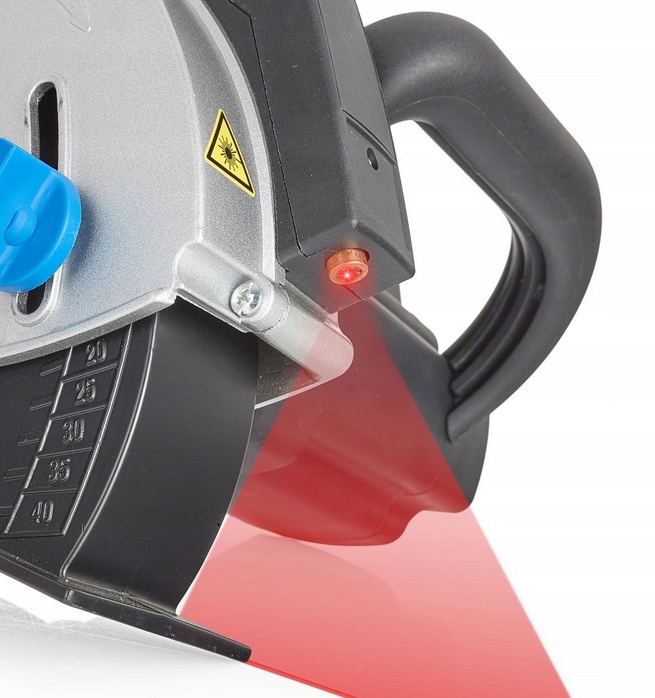 ELEKTRYCZNA BRUZDOWNICA DO BETONU ZE WSKAŹNIKIEM LASEREM 2 TARCZE