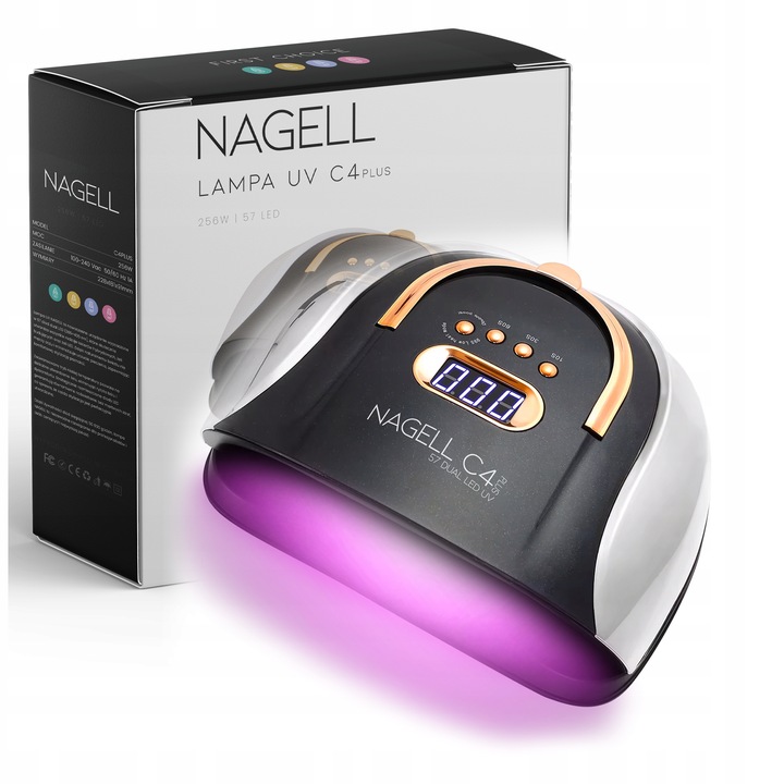 LAMPA DO PAZNOKCI UV DUAL LED 256W DO HYBRYD ŻEL SUN C4 PLUS MOCNA MANICURE