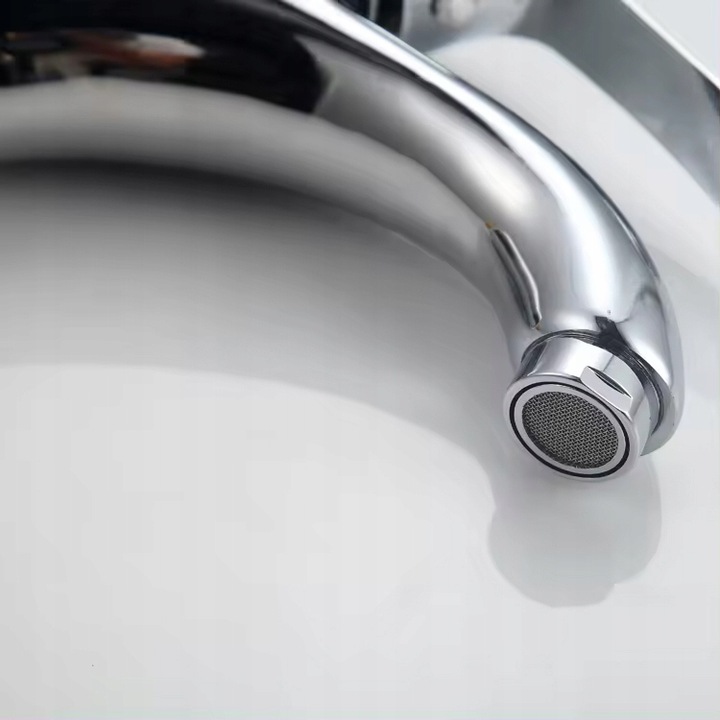 BATERIA ŁAZIENKOWA UMYWALKOWA KRAN DO UMYWALKI STOJĄCA CHROM STAŁA WYLEWKA