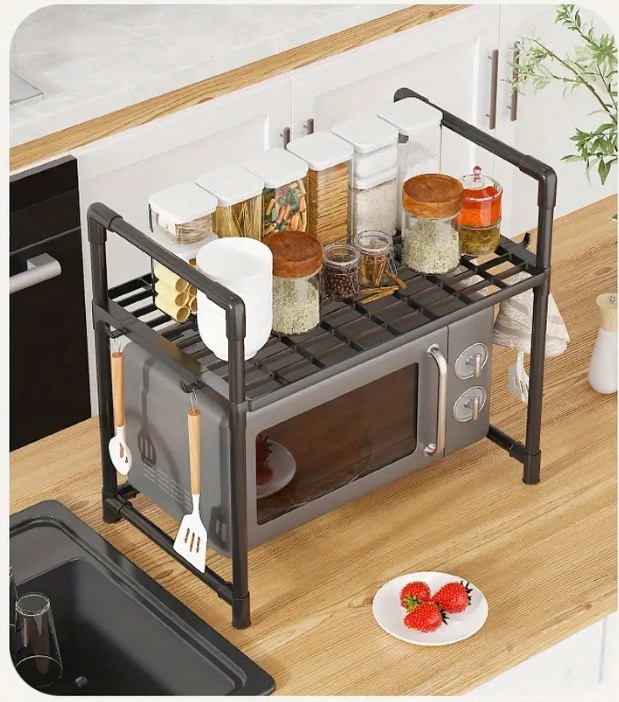 ORGANIZER KUCHENNY NAD MIKROFALÓWKĘ OPIEKACZ REGAŁ PÓŁKA PRZYPRAWY