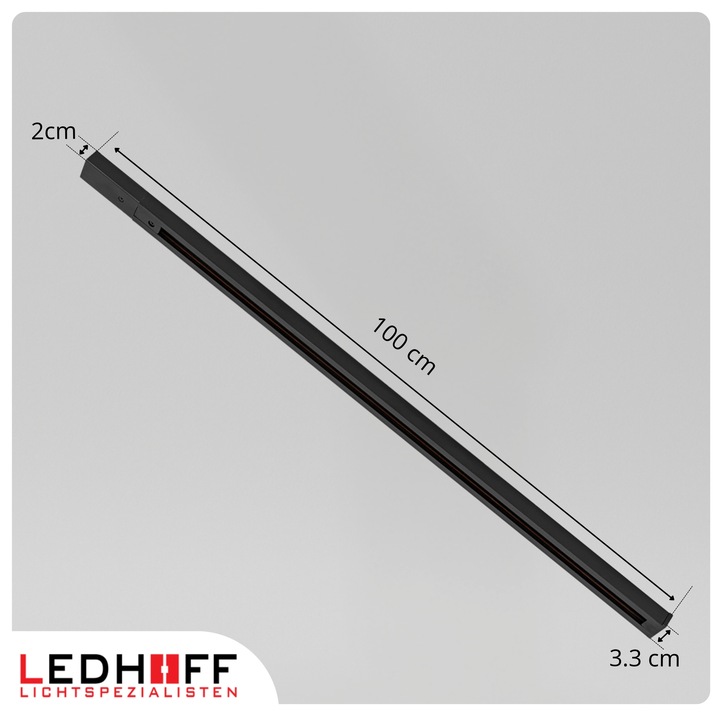 Szyna oświetleniowa LED szynoprzewód 1m czarna LISTWA z miejscem na