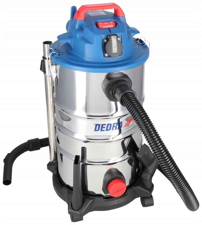 Odkurzacz DEDRA Bezworkowy Sucho Mokro 1400W 30L stal Gniazdo el.