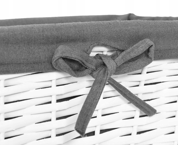 KOSZYK WIKLINOWY KOSZYCZEK POJEMNIK ORGANIZER ŁAZIENKOWY BIAŁY 30cm