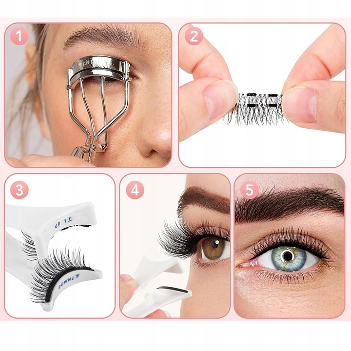 RZĘSY MAGNETYCZNE 8 PARY WIELOKROTNEGO UŻYTKU Z APLIKATOREM 3D