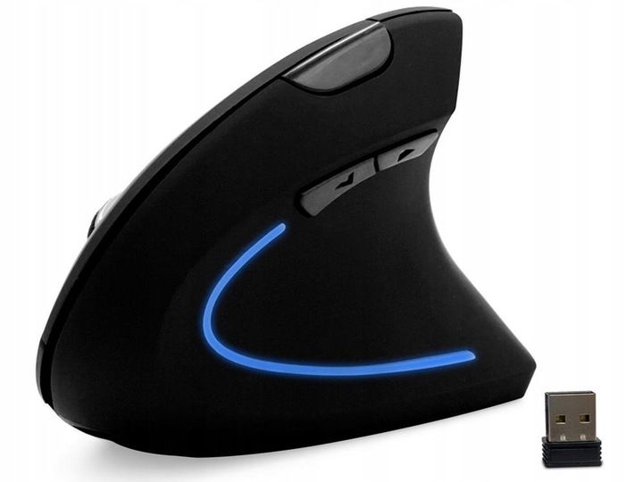 Mysz Pionowa Wertykalna Bezprzewodowa Vertic RF zasięg 10m LED 5 przycisków