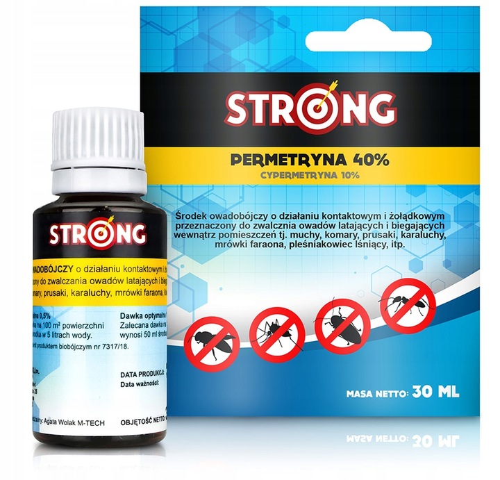 PERMETRYNA 40% OPRYSK ŚRODEK NA KARALUCHY MRÓWKI PLEŚNIAKOWCE FORTECA