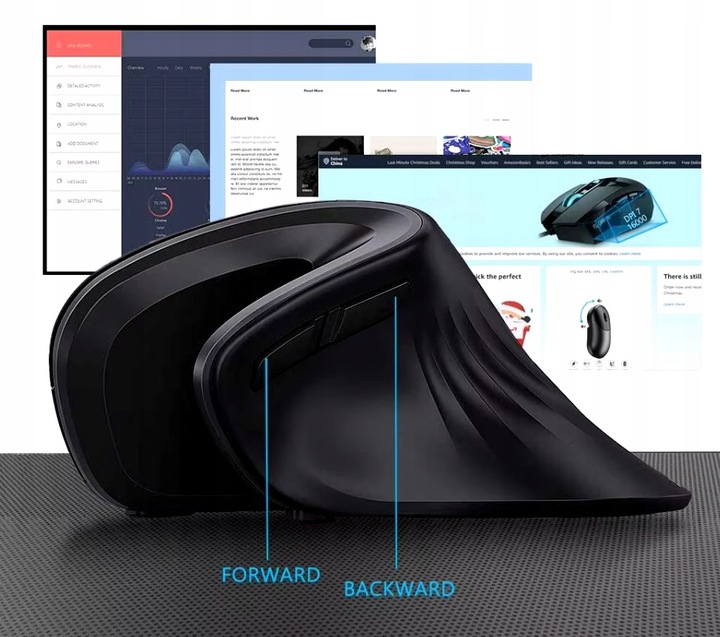 Myszka Bezprzewodowa Mysz Pionowa Wertykalna do Komputera Laptopa Komputera