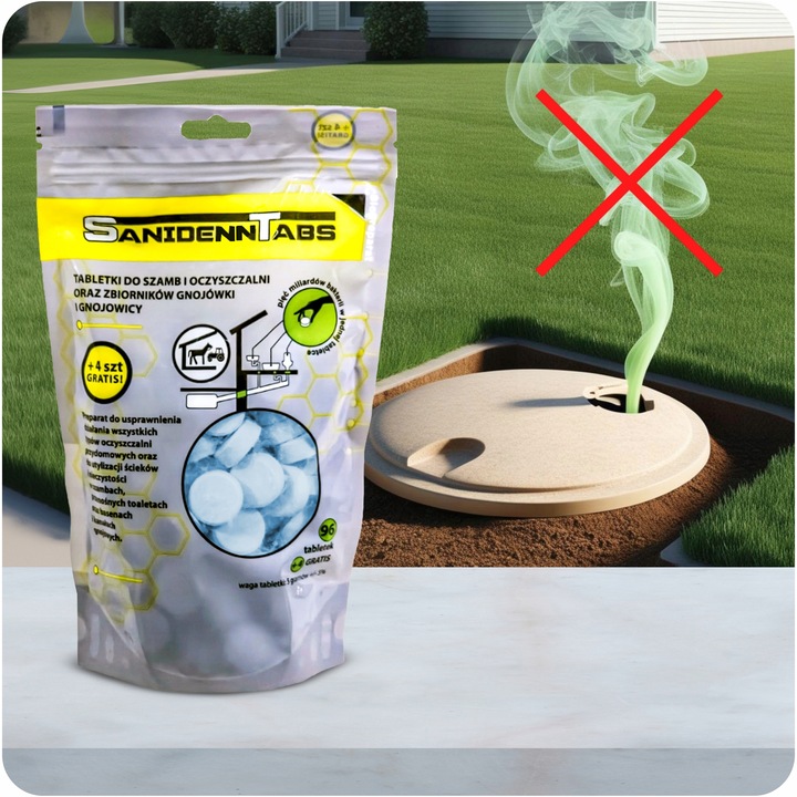 Tabletki bakterie do szamba i oczyszczalni SANIDENN 96+4 zapas na 2