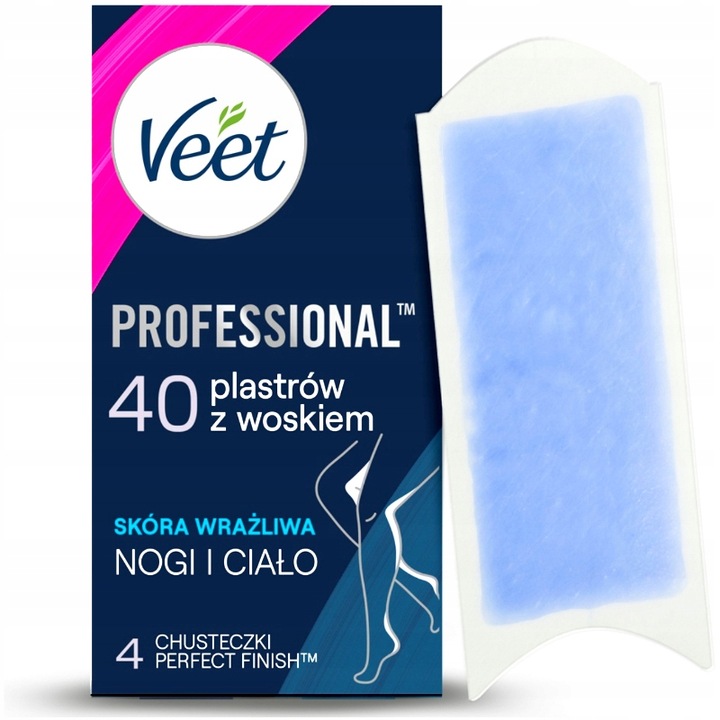 Veet PLASTRY do depilacji z woskiem CALE CIAŁO i nogi 40 szt. Gładka