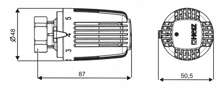 HERZ GŁOWICA TERMOSTATYCZNA CLASSIC M28X1,5 BIAŁA