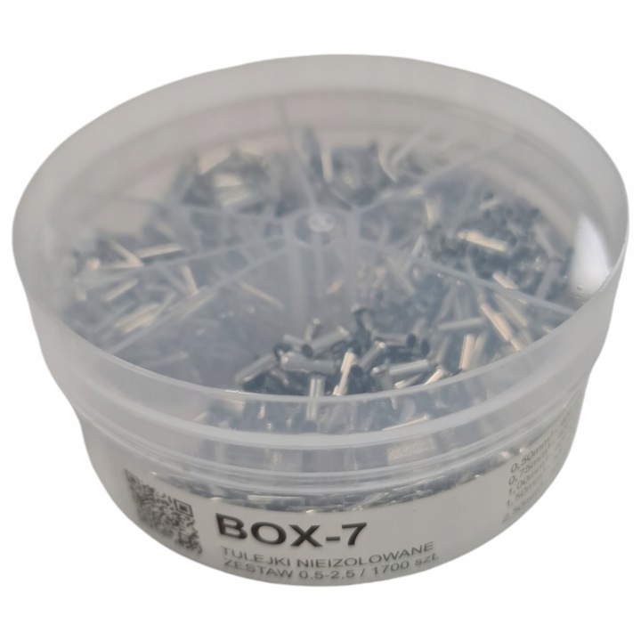 TULEJKA NIEIZOLOWANA TULEJKI NIEIZOLOWANE ZESTAW BOX-7 0,5-2,5mm2 1700