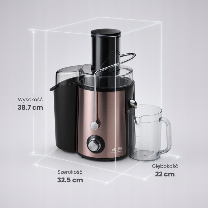 SOKOWIRÓWKA WYSOKOOBROTOWA WYCISKARKA 2000W do owoców i warzyw Duży