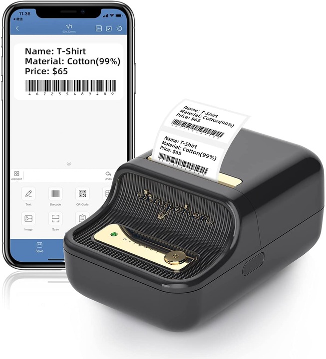 NIIMBOT B21 Drukarka Termiczna NAKLEJKI Bluetooth + POKROWIEC na DRUKARKĘ