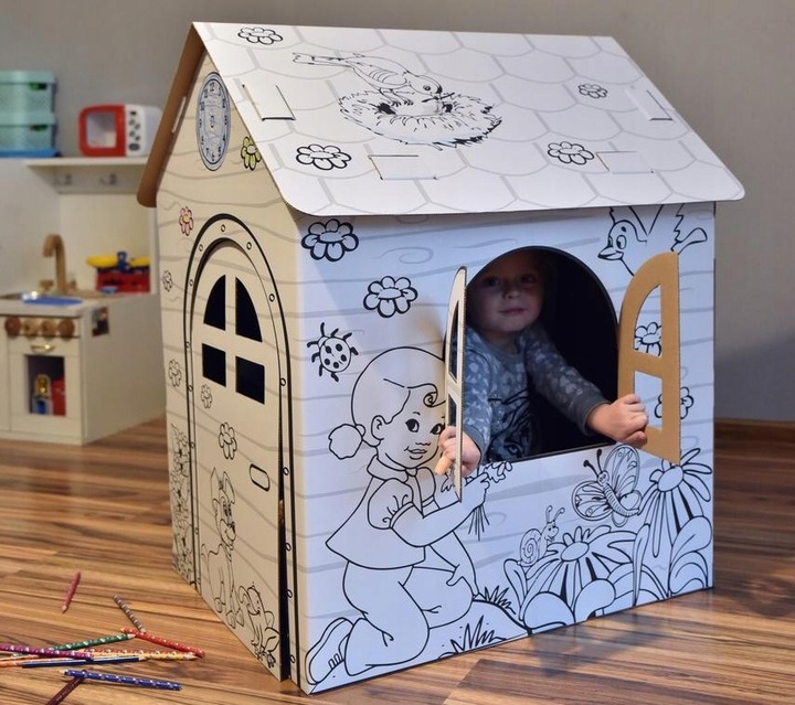 DOMEK KARTONOWY KOLOROWANKA DO MALOWANIA XXL