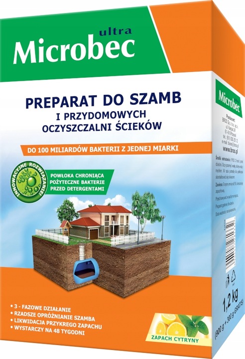 Bakterie do szamba preparat do oczyszczalni 1kg + żel do WC gratis