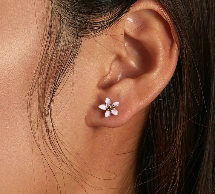 KOLCZYKI SREBRNE WKRĘTKI, KOLCZYKI SREBRO 925, kolczyki sztyfty kwiatki