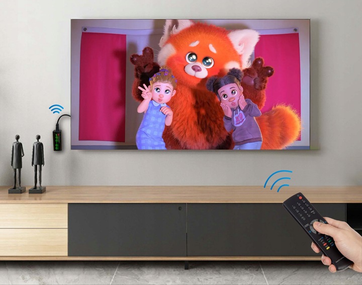 DEKODER TUNER TV DVB-T2 HEVC H.265 FULL HD MINI STICK PILOT ZESTAW