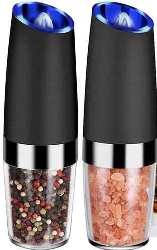 Młynek Elektryczny do Soli i Pieprzu Zestaw 2 Młynków do Mielenia Przypraw