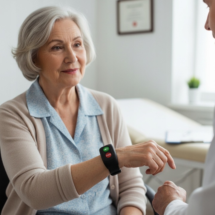 OPASKA DLA SENIORA Z MONITORINGIEM ZDROWIA NA PREZENT SOS GPS 1M