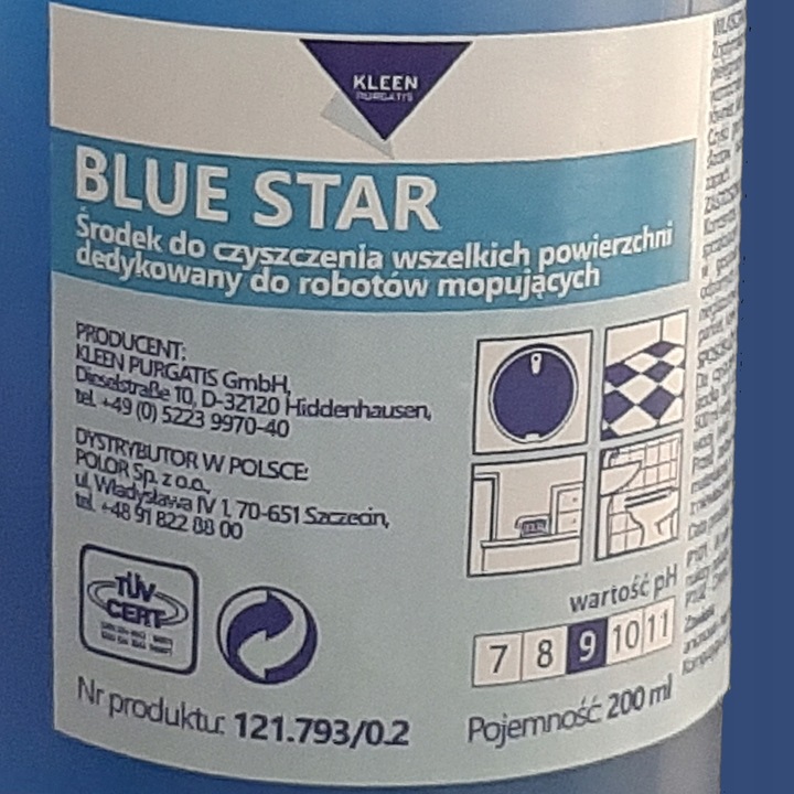 Blue Star WYDAJNY Płyn do robotów czyszczących mopujących 200 ml z pipetą