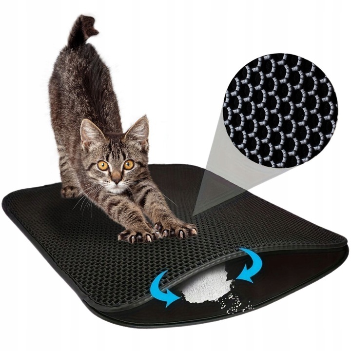 MATA POD KUWETĘ WYCIERACZKA DLA KOTA PODKŁADKA DWUWARSTWOWA DUŻA 60X45