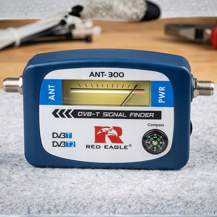 MIERNIK SYGNAŁU DVB T2 RED EAGLE ANT300 Z KOMPASEM PODŚWIETLENIE ETUI