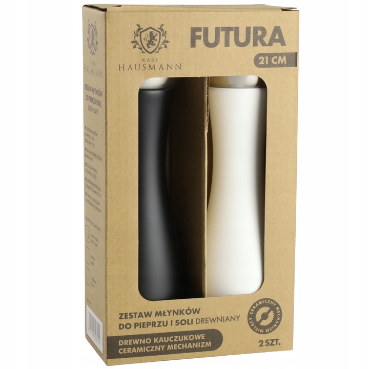 ZESTAW RĘCZNYCH MŁYNKÓW DO MIELENIA SOLI PIEPRZU PRZYPRAW BIAŁY I CZARNY