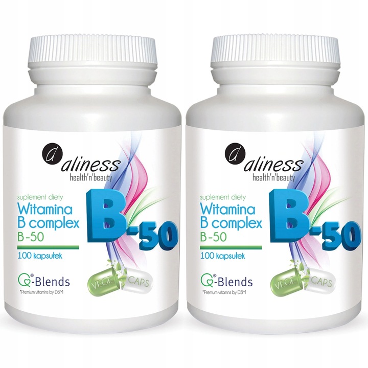 2x Aliness B COMPLEX KOMPLEKS Witamina B1 B3 B6 B12 | Układ nerwowy Serce