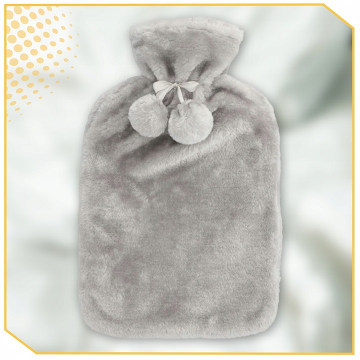 Duży termofor gumowy w pokrowcu ogrzewacz pluszowy w sweterku na wodę XXL