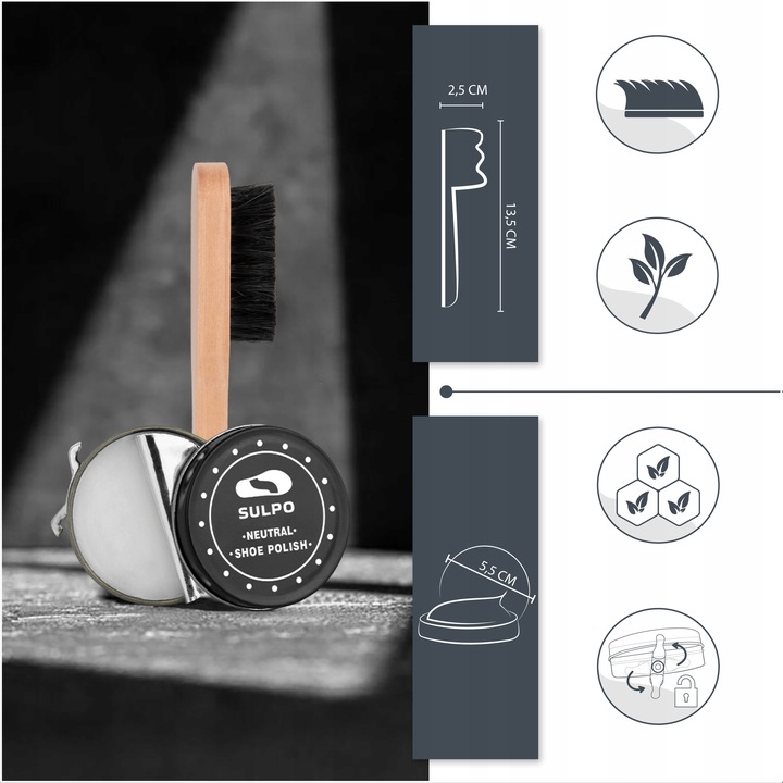 Zestaw do czyszczenia pielęgnacji butów czarna i bezbarwna pasta łyżka