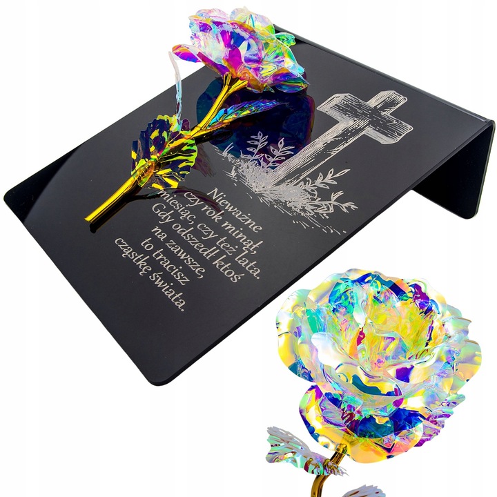 PIĘKNY ZNICZ GRAWER na cmentarz WIECZNA RÓŻA DLA BABCI I DZIADKA MAMY TATY