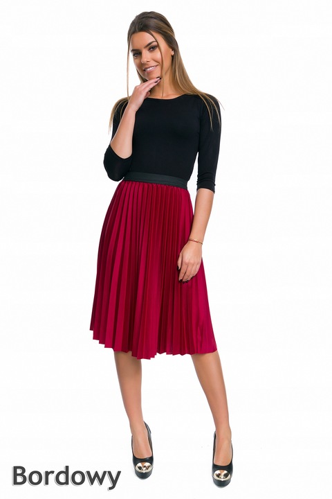 111__SPÓDNICA PLISOWANA MIDI NA GUMCE KOLORY
